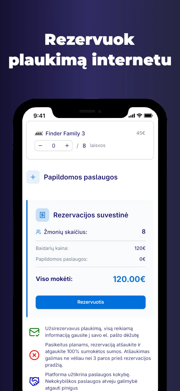 Rezervuok plaukimą internetu