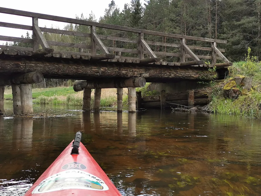 Nuotrauka, vaizduojanti baidarių maršrutą