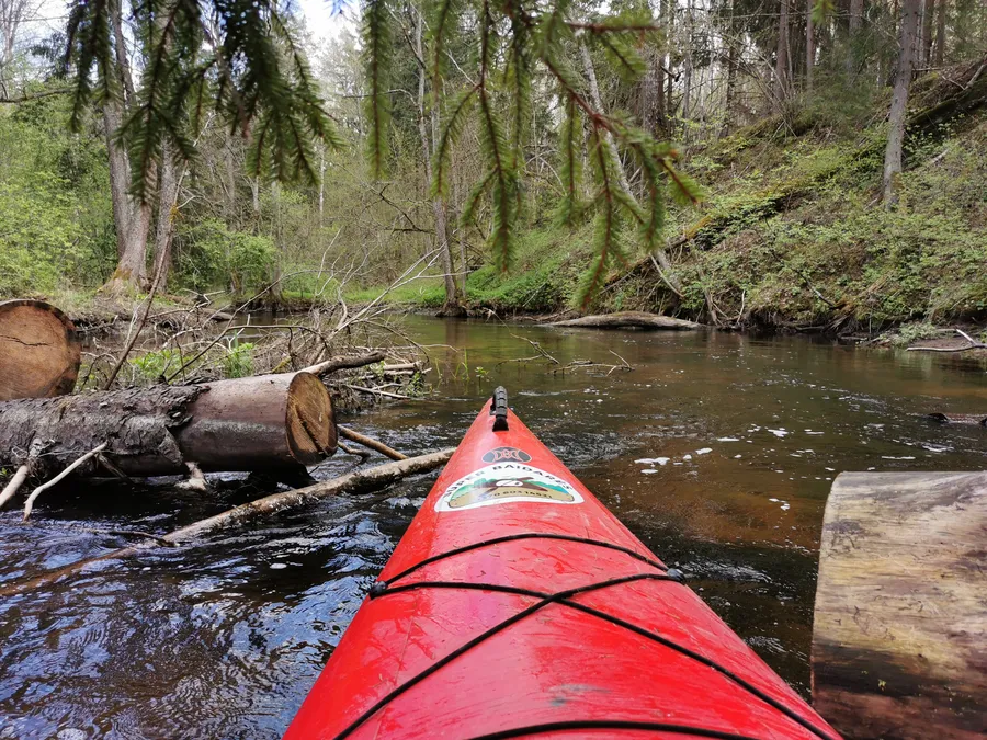 Nuotrauka, vaizduojanti baidarių maršrutą