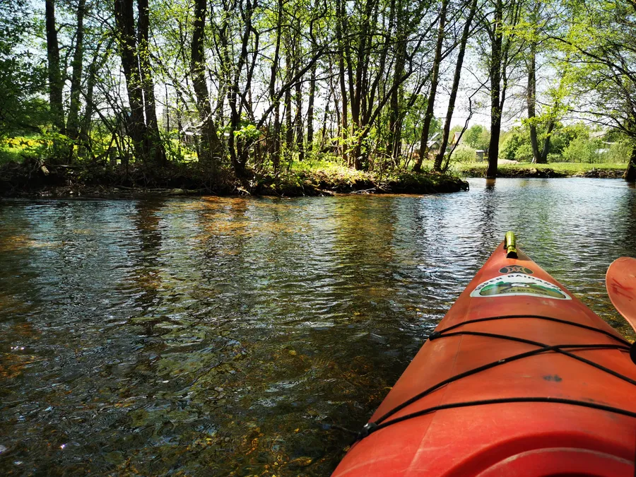 Nuotrauka, vaizduojanti baidarių maršrutą