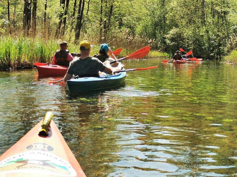 Nuotrauka, vaizduojanti baidarių maršrutą