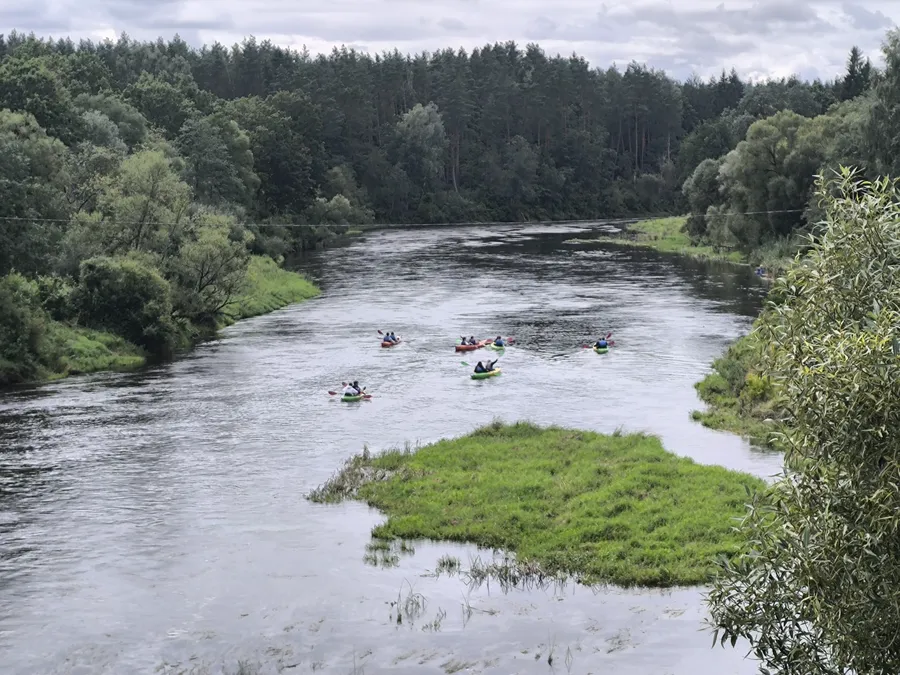 Nuotrauka, vaizduojanti baidarių maršrutą